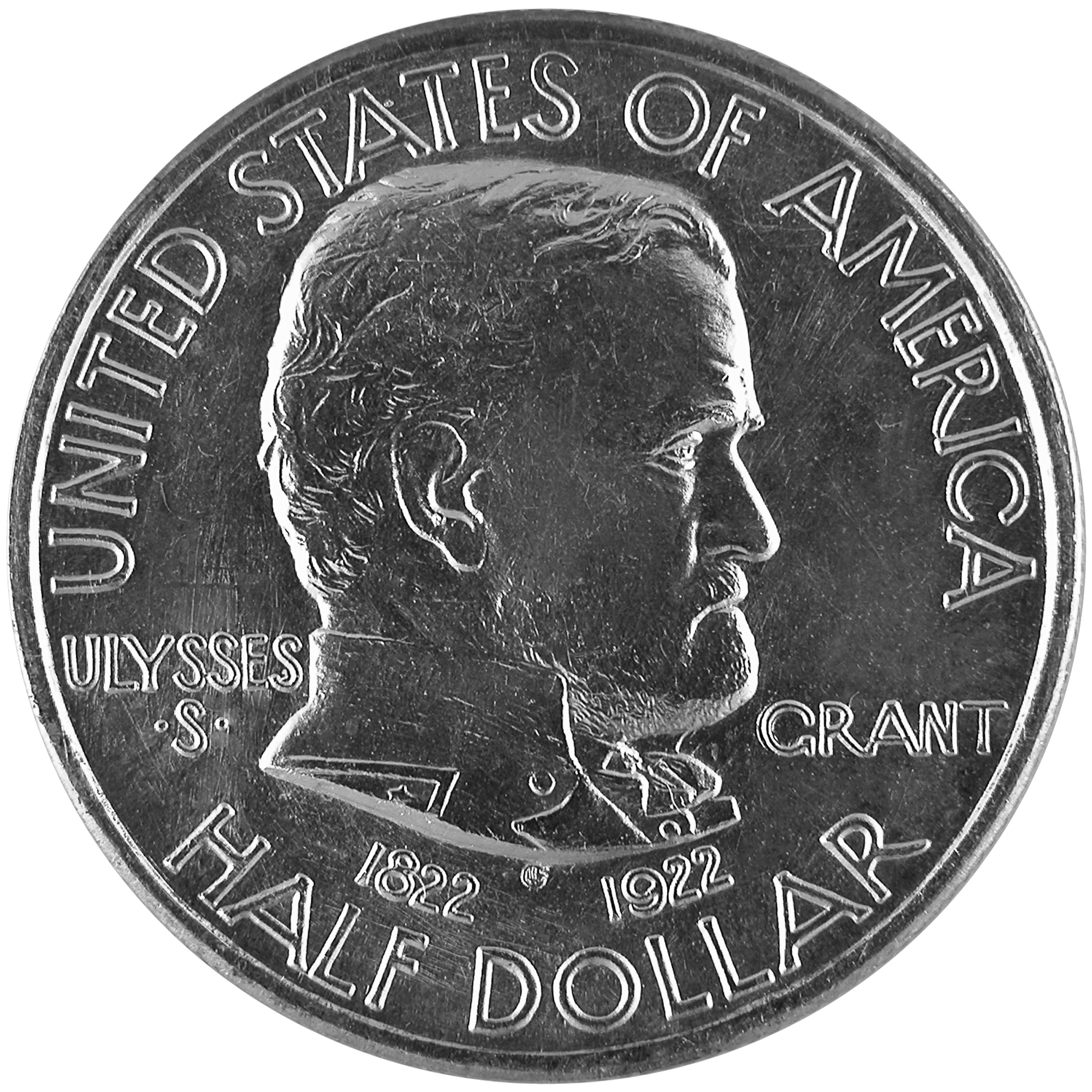 1922 Ulysses S. Grant Memorial Commemorative Silver Half Dollar Coin Obverse