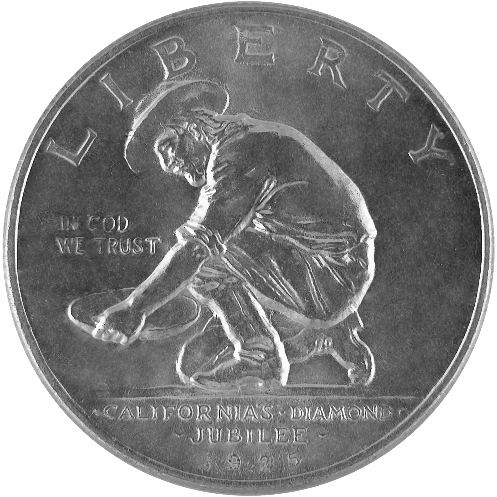 1925 California Damond Jubilee Commemorative Silver Half Dollar Coin Obverse