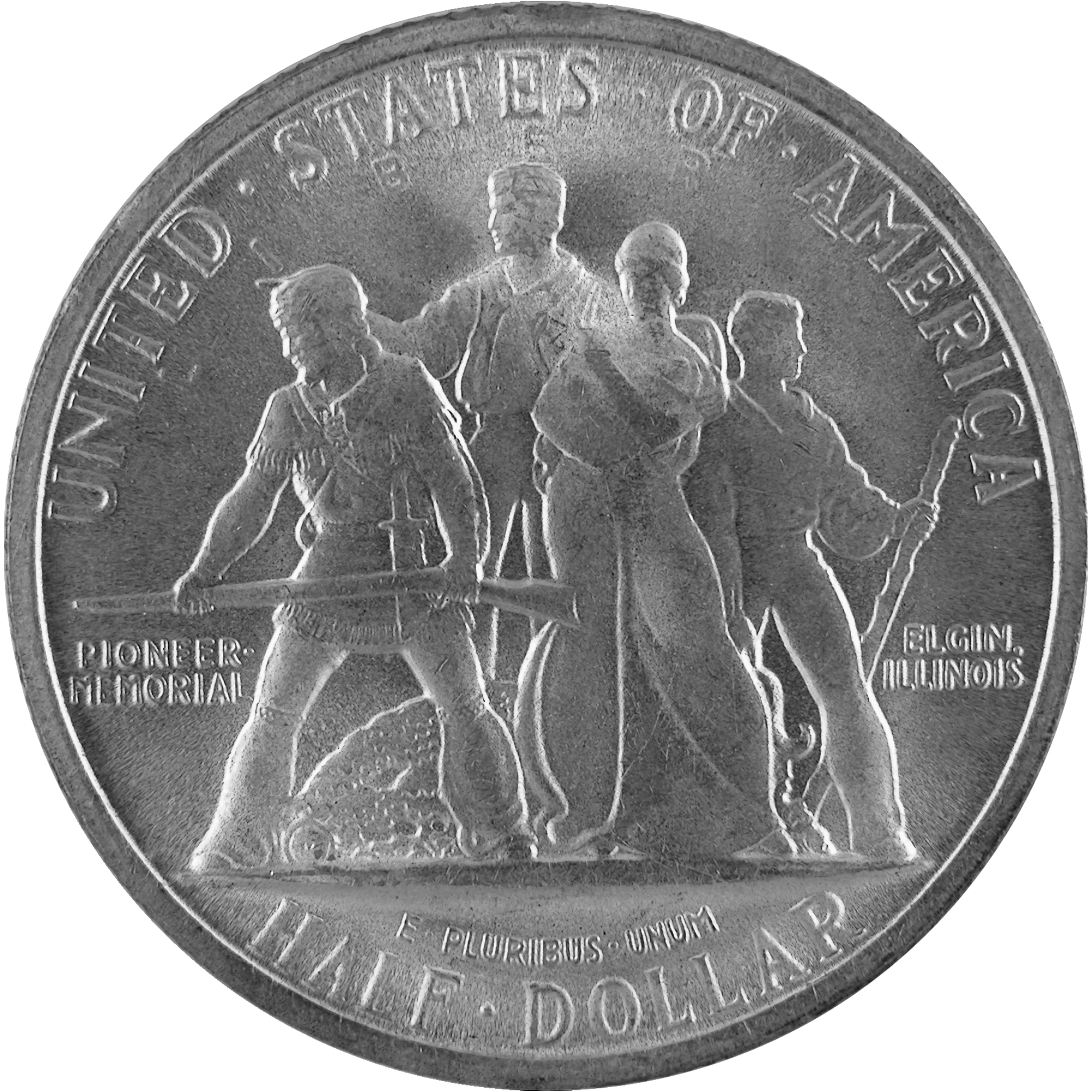 1936 Elgin Illinois Centennial Commemorative Silver Half Dollar Coin Reverse