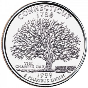 1999 50 State Quarters Coin Connecticut Uncirculated Reverse