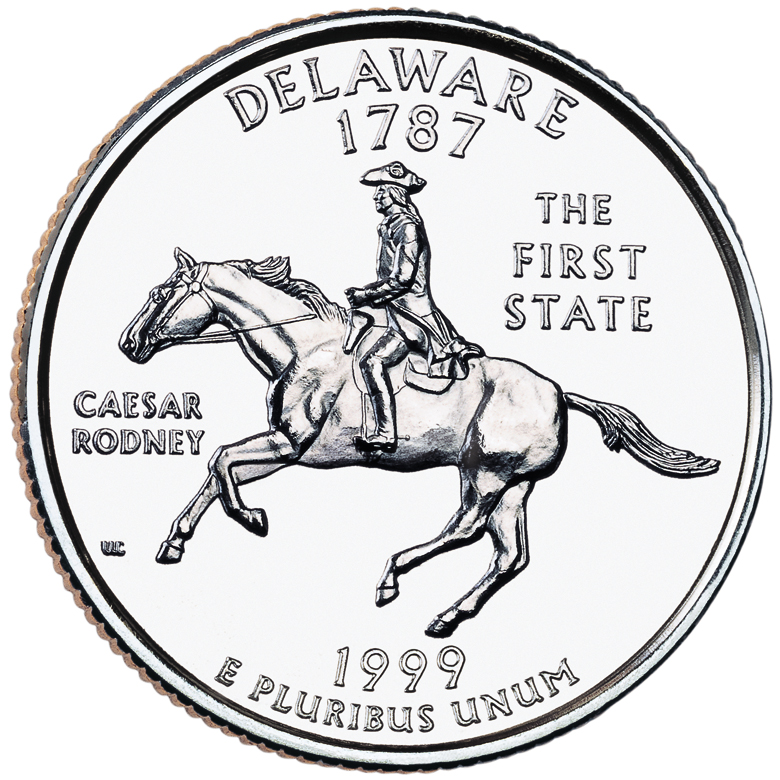 1999 50 State Quarters Coin Delaware Uncirculated Reverse