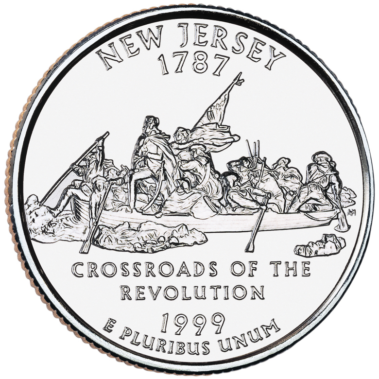 1999 50 State Quarters Coin New Jersey Uncirculated Reverse