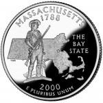2000 50 State Quarters Coin Massachusetts Proof Reverse