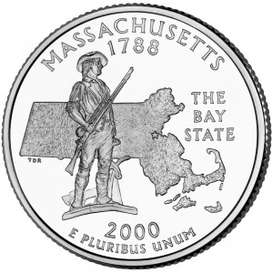 2000 50 State Quarters Coin Massachusetts Uncirculated Reverse