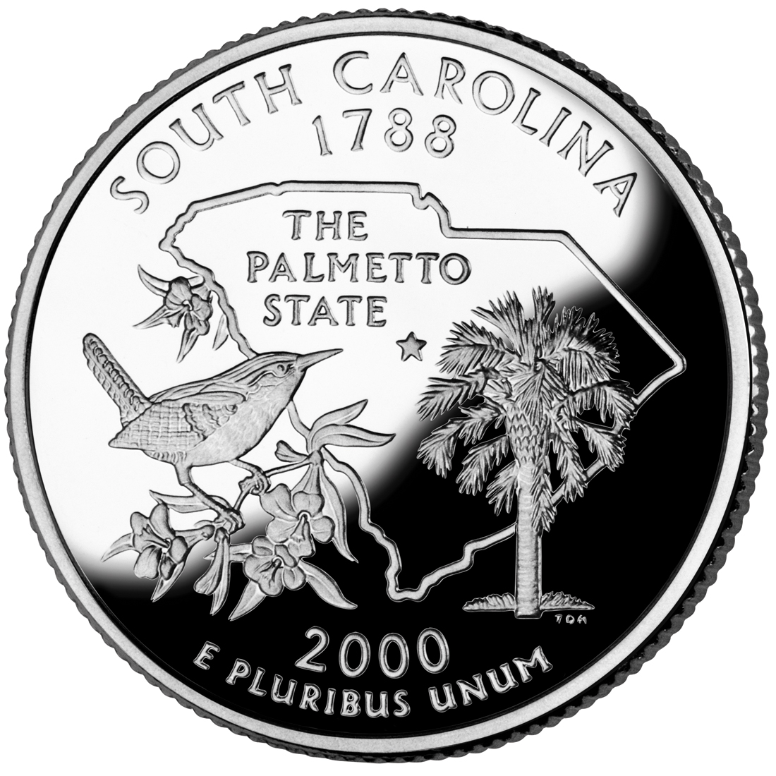 2000 50 State Quarters Coin South Carolina Proof Reverse
