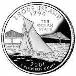 2001 50 State Quarters Coin Rhode Island Proof Reverse
