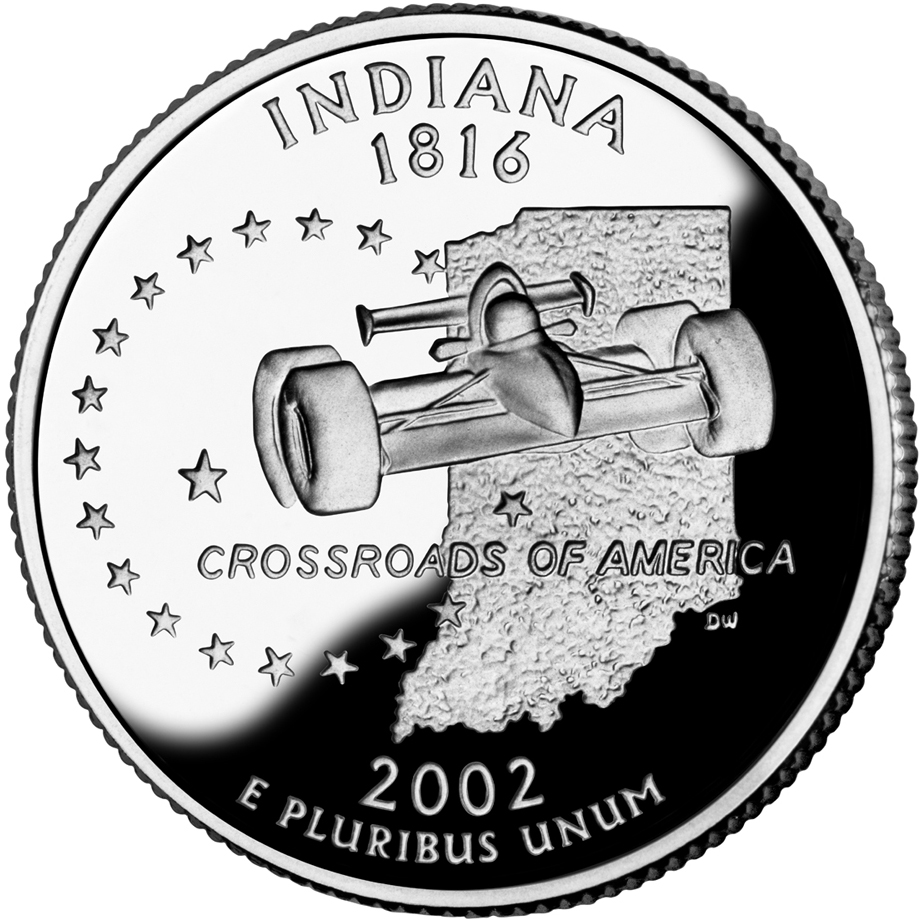 2002 50 State Quarters Coin Indiana Proof Reverse