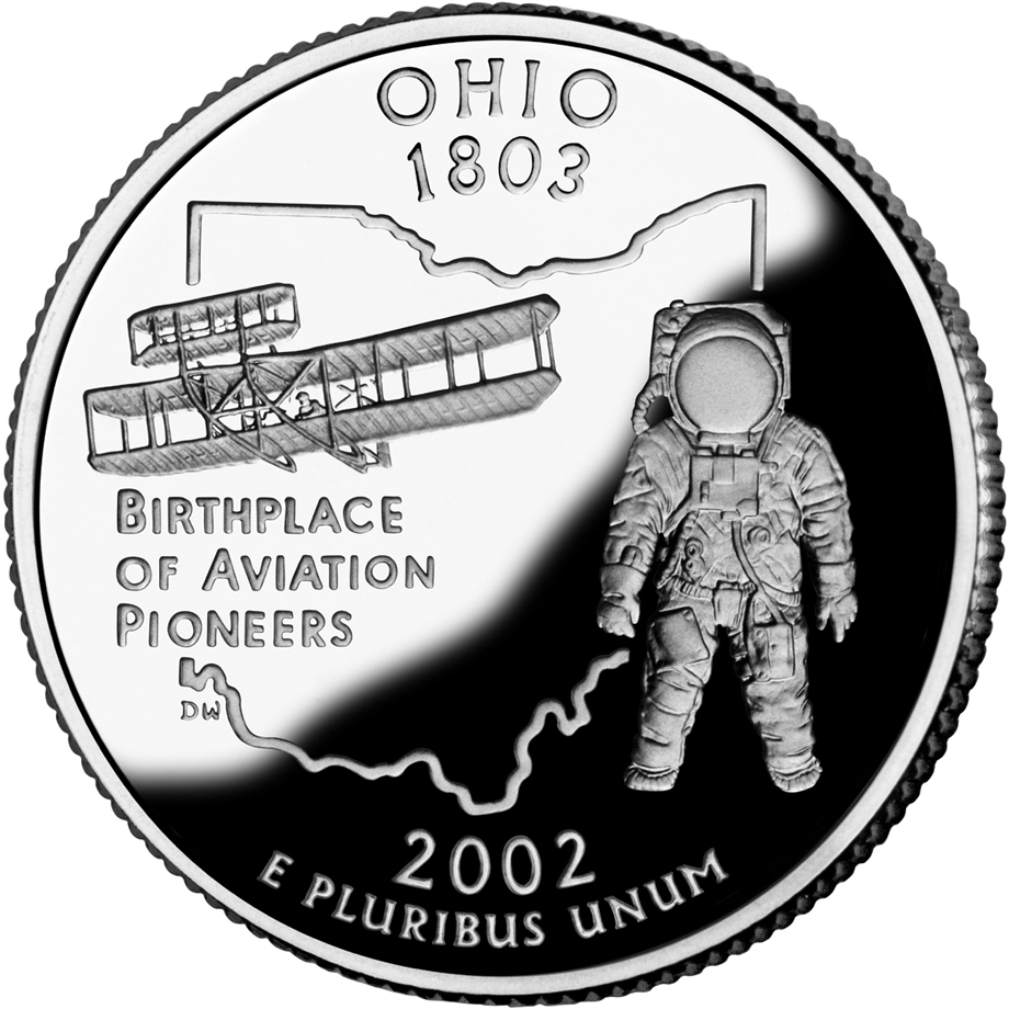2002 50 State Quarters Coin Ohio Proof Reverse