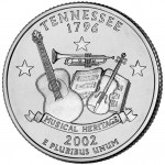 2002 50 State Quarters Coin Tennessee Uncirculated Reverse