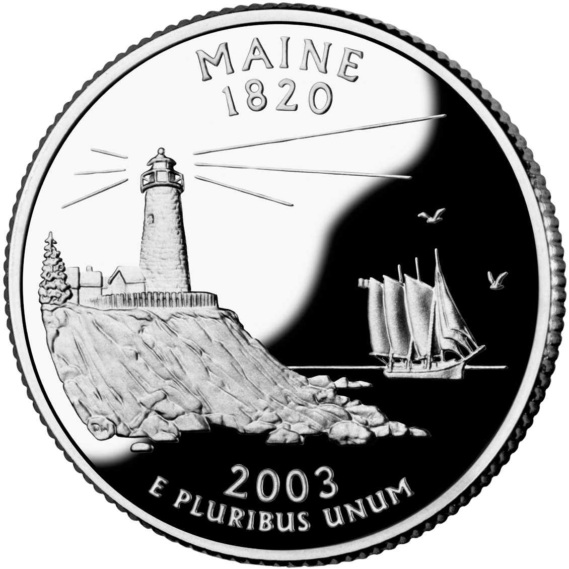 2003 50 State Quarters Coin Maine Proof Reverse