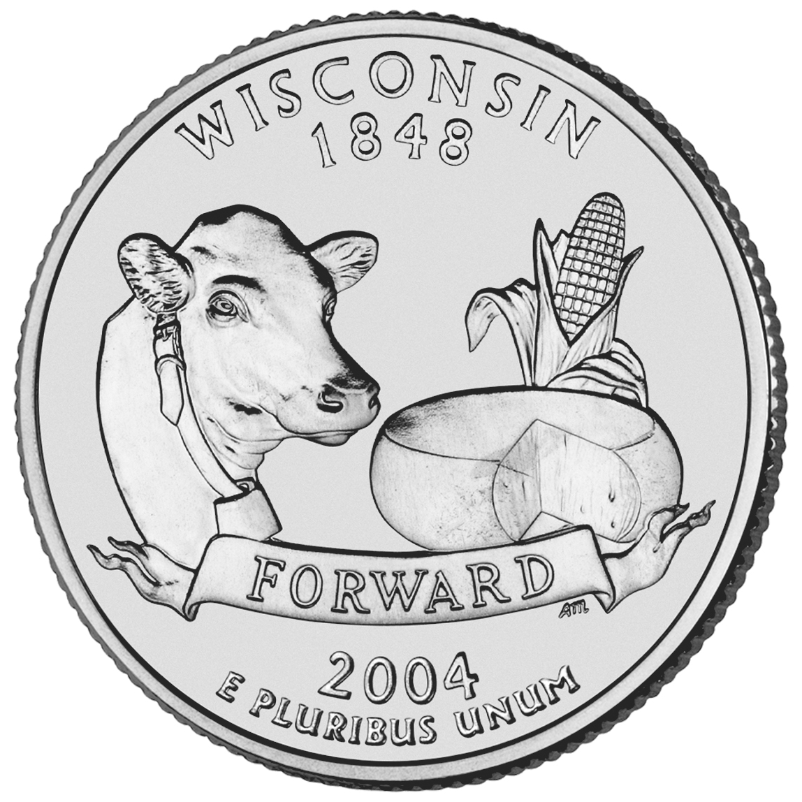2004 50 State Quarters Coin Wisconsin Uncirculated Reverse