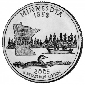 2005 50 State Quarters Coin Minnesota Uncirculated Reverse