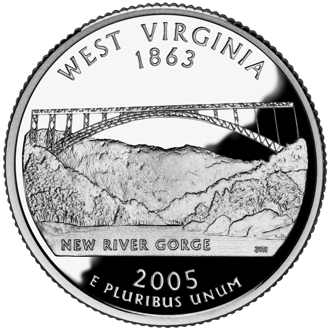 2005 50 State Quarters Coin West Virginia Proof Reverse