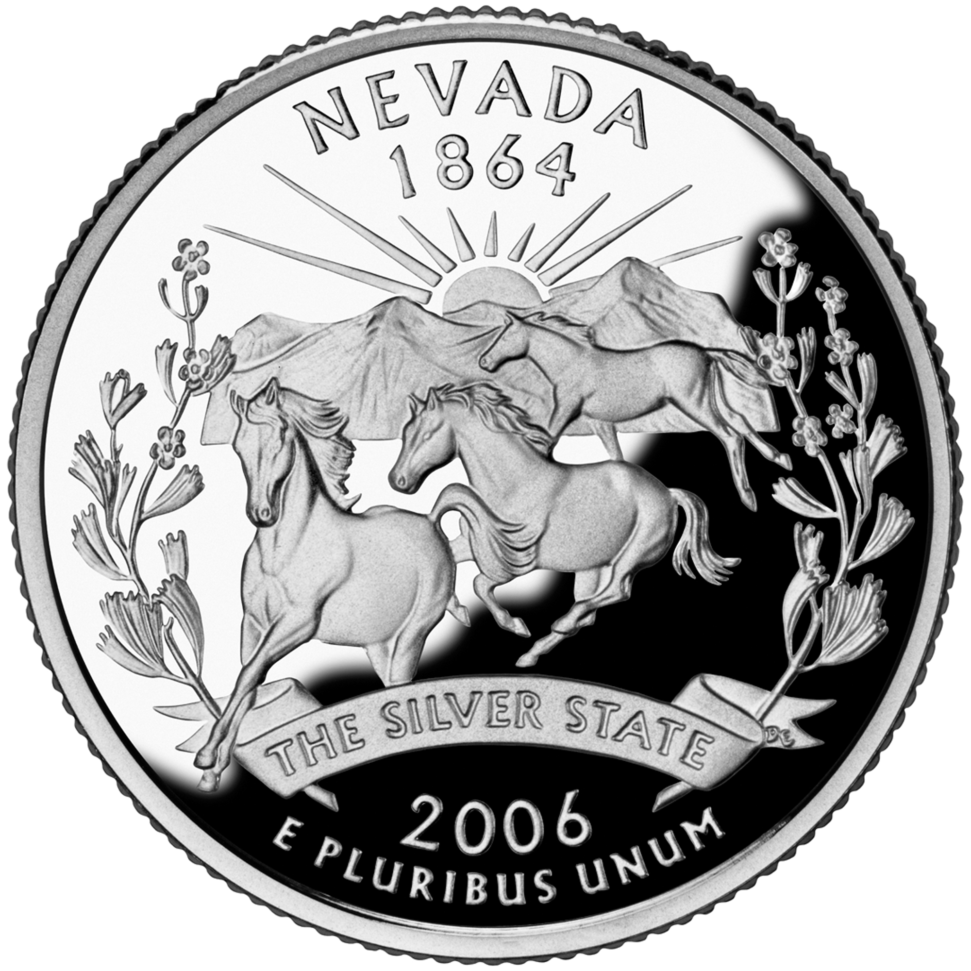 2006 50 State Quarters Coin Nevada Proof Reverse