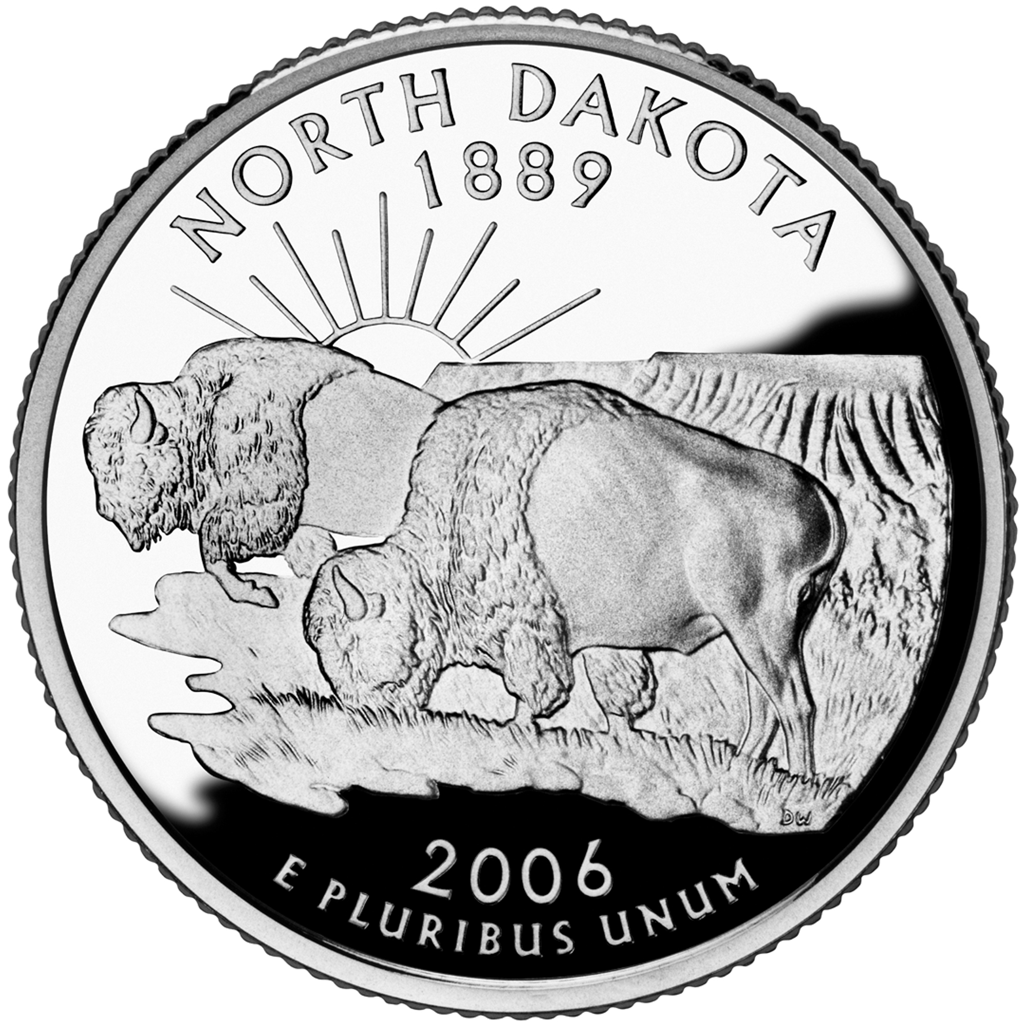 2006 50 State Quarters Coin North Dakota Proof Reverse