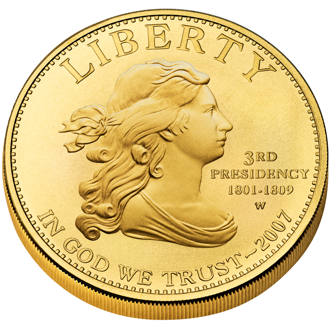 2007 First Spouse Gold Coin Jefferson Liberty Uncirculated Obverse