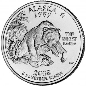 2008 50 State Quarters Coin Alaska Uncirculated Reverse