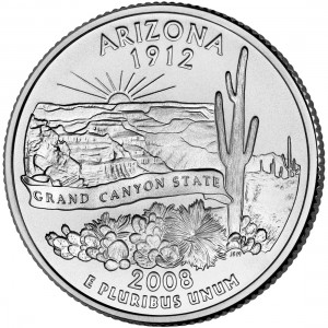 2008 50 State Quarters Coin Arizona Uncirculated Reverse
