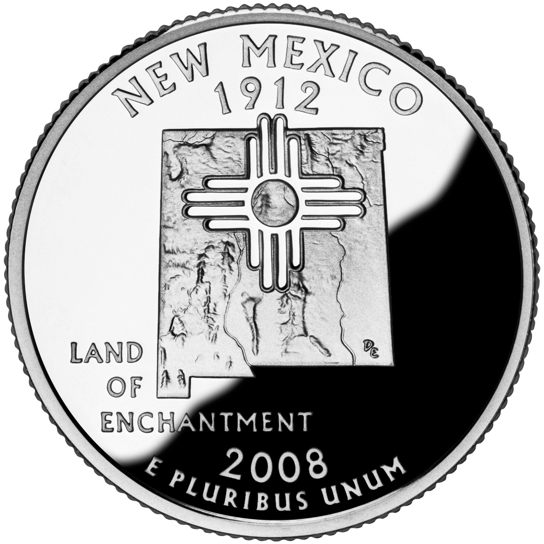2008 50 State Quarters Coin New Mexico Proof Reverse