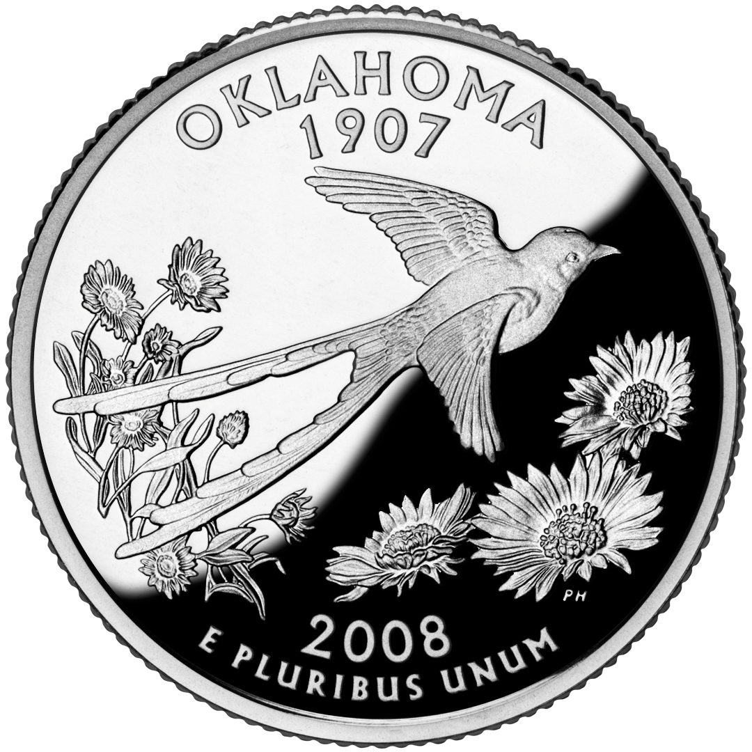 2008 50 State Quarters Coin Oklahoma Proof Reverse