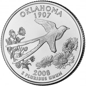 2008 50 State Quarters Coin Oklahoma Uncirculated Reverse