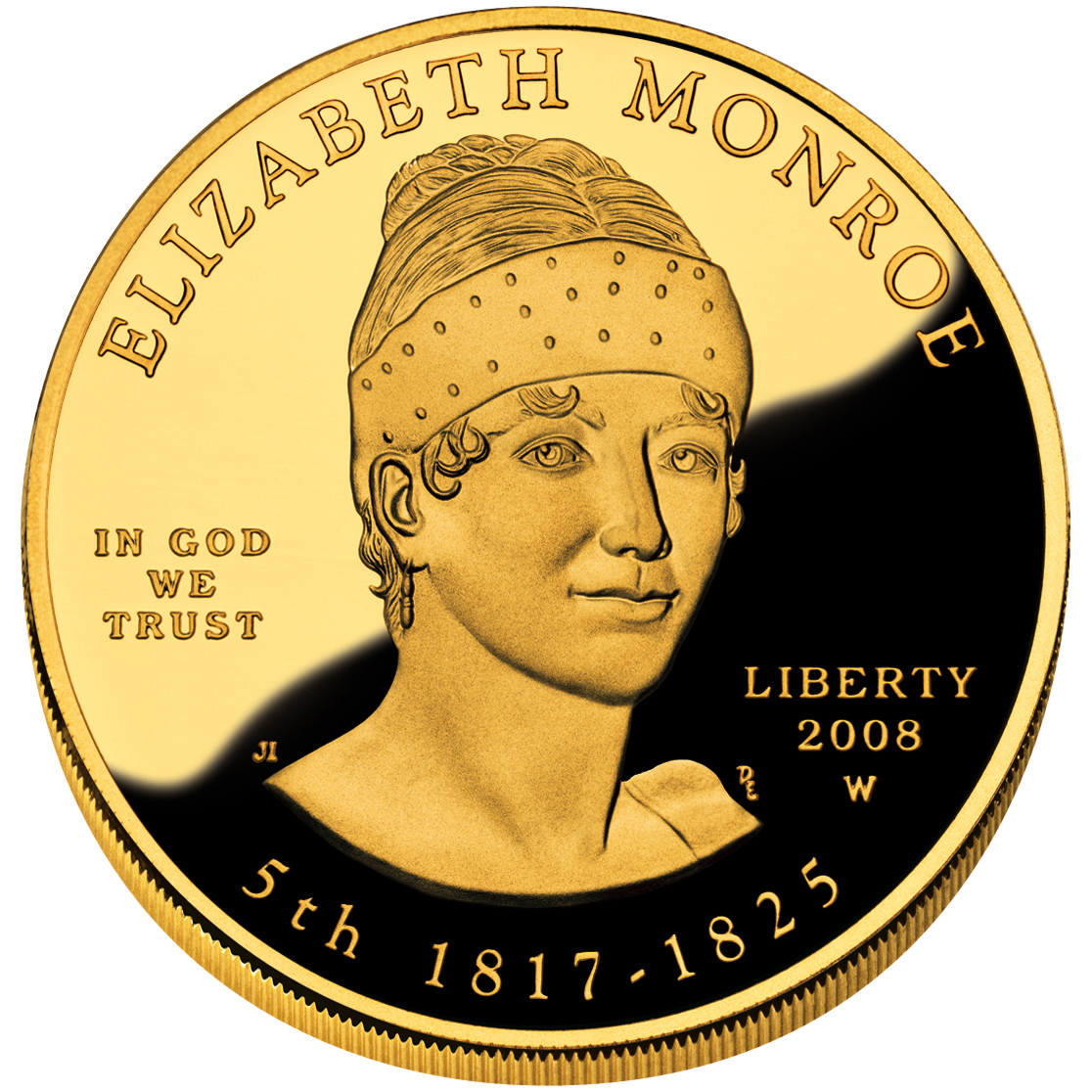 2008 First Spouse Gold Coin Elizabeth Monroe Proof Obverse
