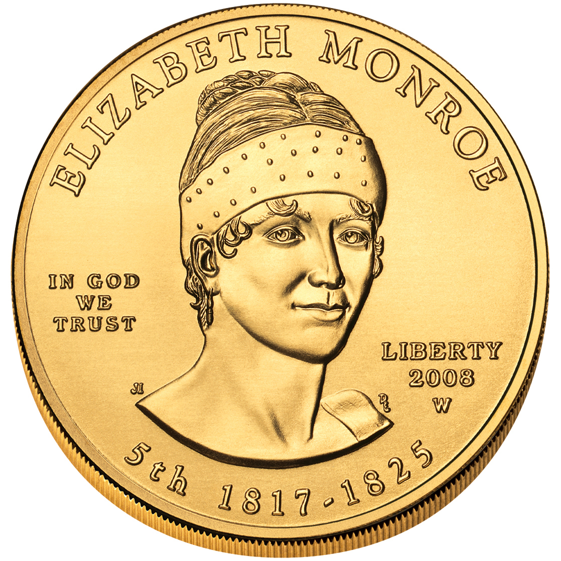 2008 First Spouse Gold Coin Elizabeth Monroe Uncirculated Obverse