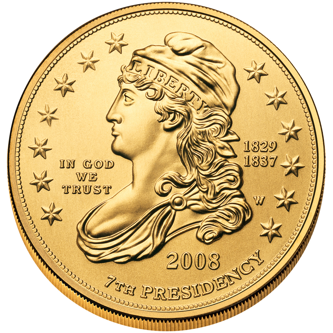 2008 First Spouse Gold Coin Jackson Liberty Uncirculated Obverse