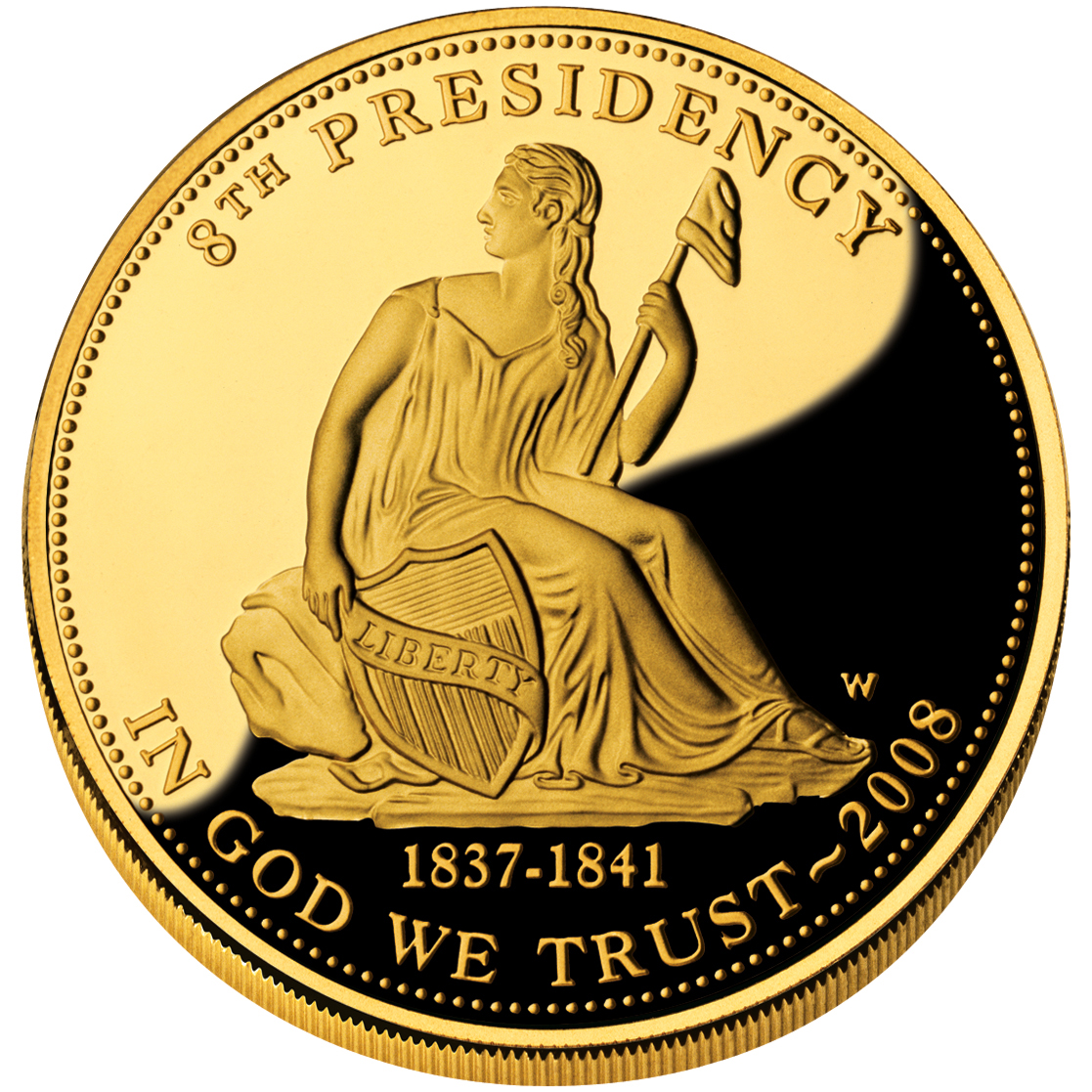 2008 First Spouse Gold Coin Van Buren Liberty Proof Obverse