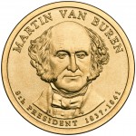 2008 Presidential Dollar Coin Martin Van Buren Uncirculated Obverse
