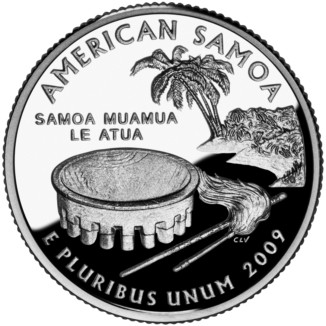 Details about   2009 S American Samoa SILVER Territory State Flag Label Quarter PCGS PR70DCAM 25 