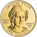 2009 First Spouse Gold Coin Letitia Tyler Uncirculated Obverse