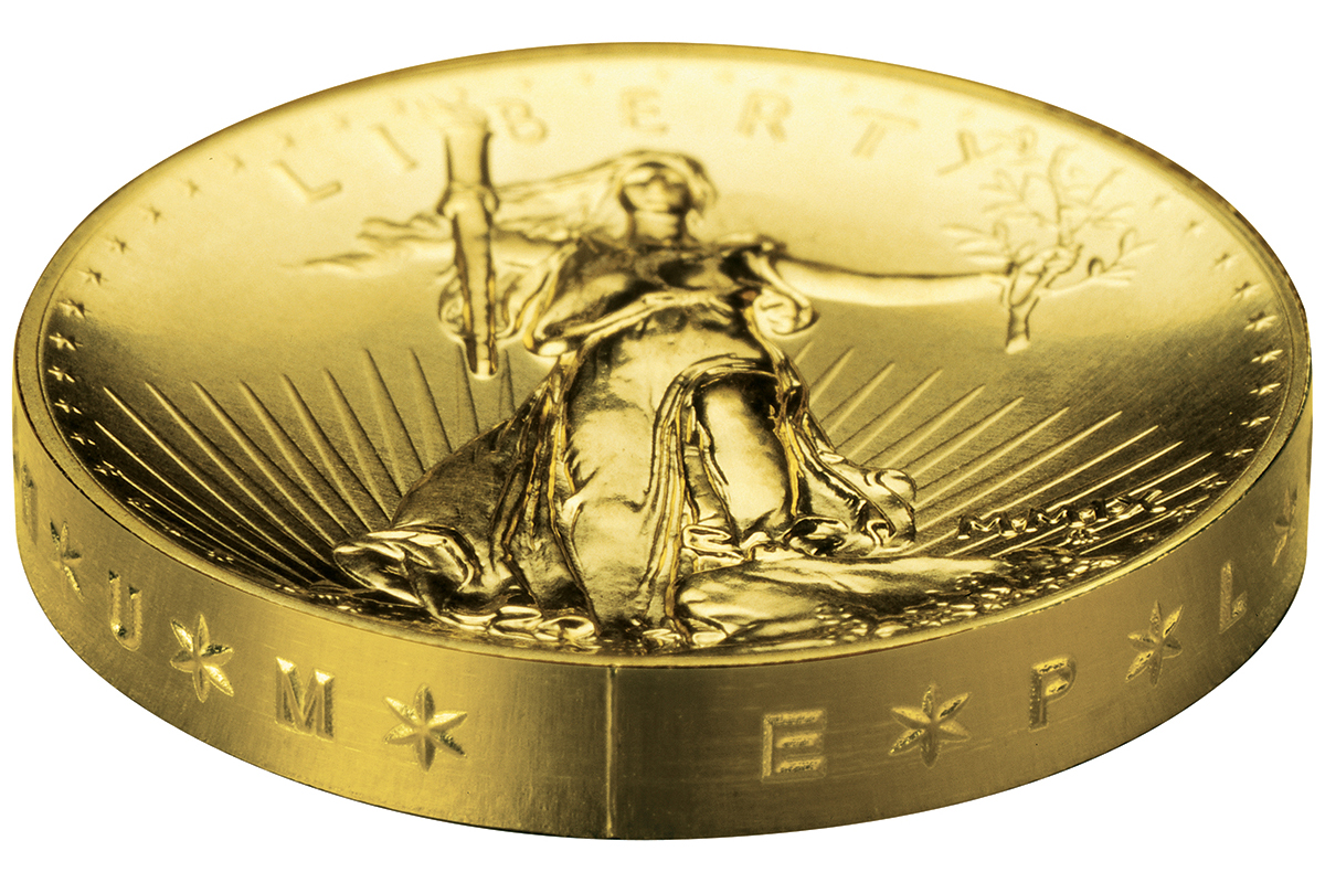 2009 Ultra High Relief Double Eagle Gold Coin Edge Lettering
