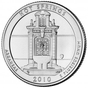 2010 America The Beautiful Quarters Coin Hot Springs Arkansas Uncirculated Reverse