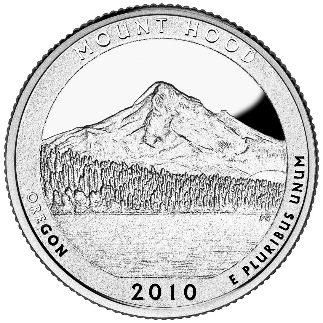 2010 America The Beautiful Quarters Coin Mount Hood Oregon Proof Reverse