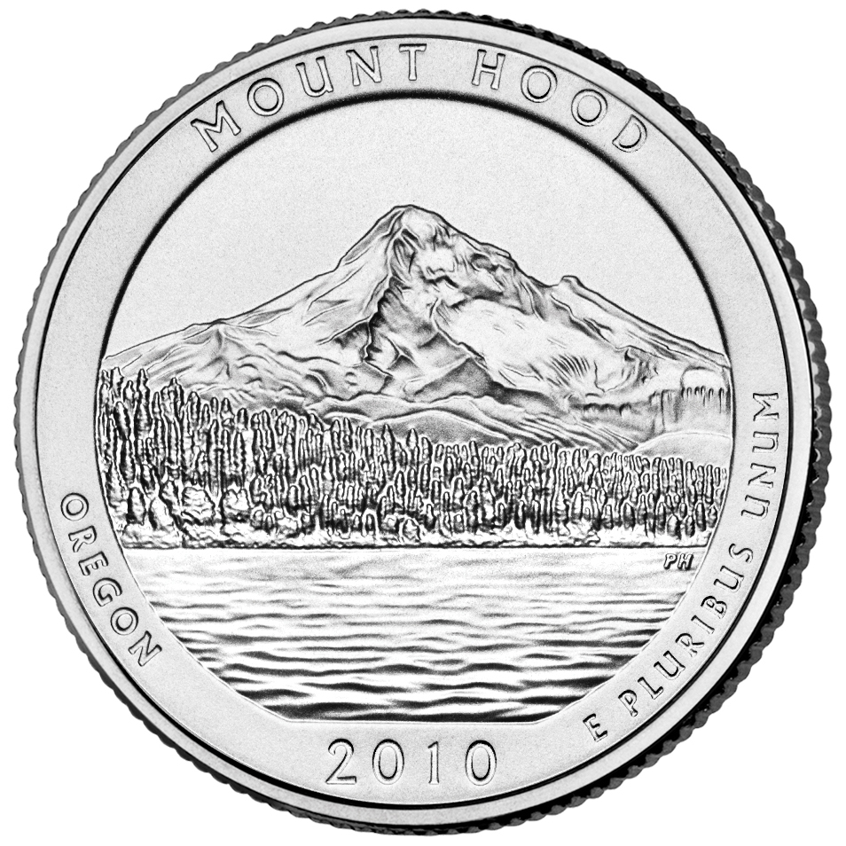 2010 America The Beautiful Quarters Coin Mount Hood Oregon Uncirculated Reverse