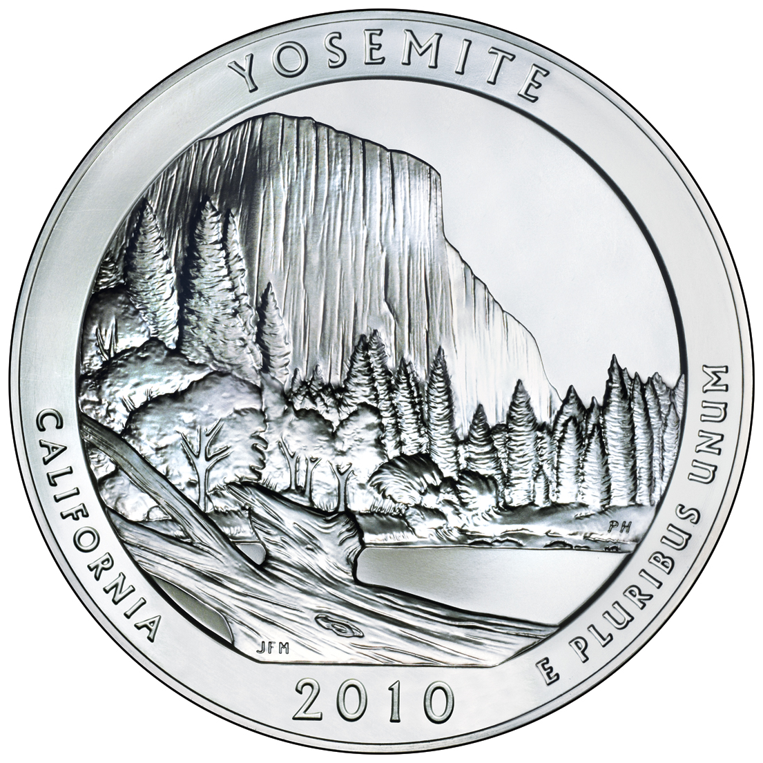 2010 America The Beautiful Quarters Five Ounce Silver Bullion Coin Yosemite California Reverse