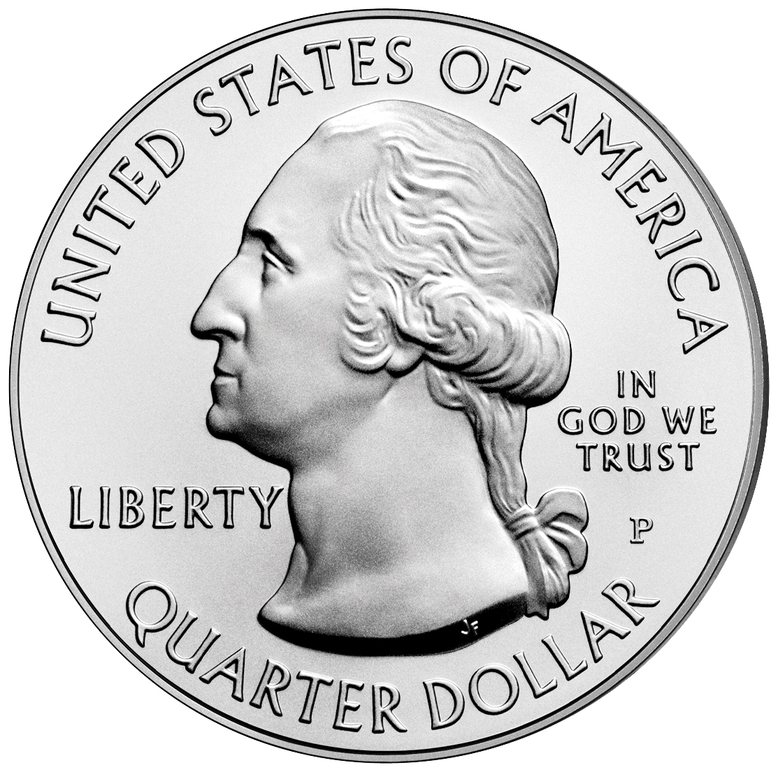 2010 America The Beautiful Quarters Five Ounce Silver Uncirculated Coin Obverse