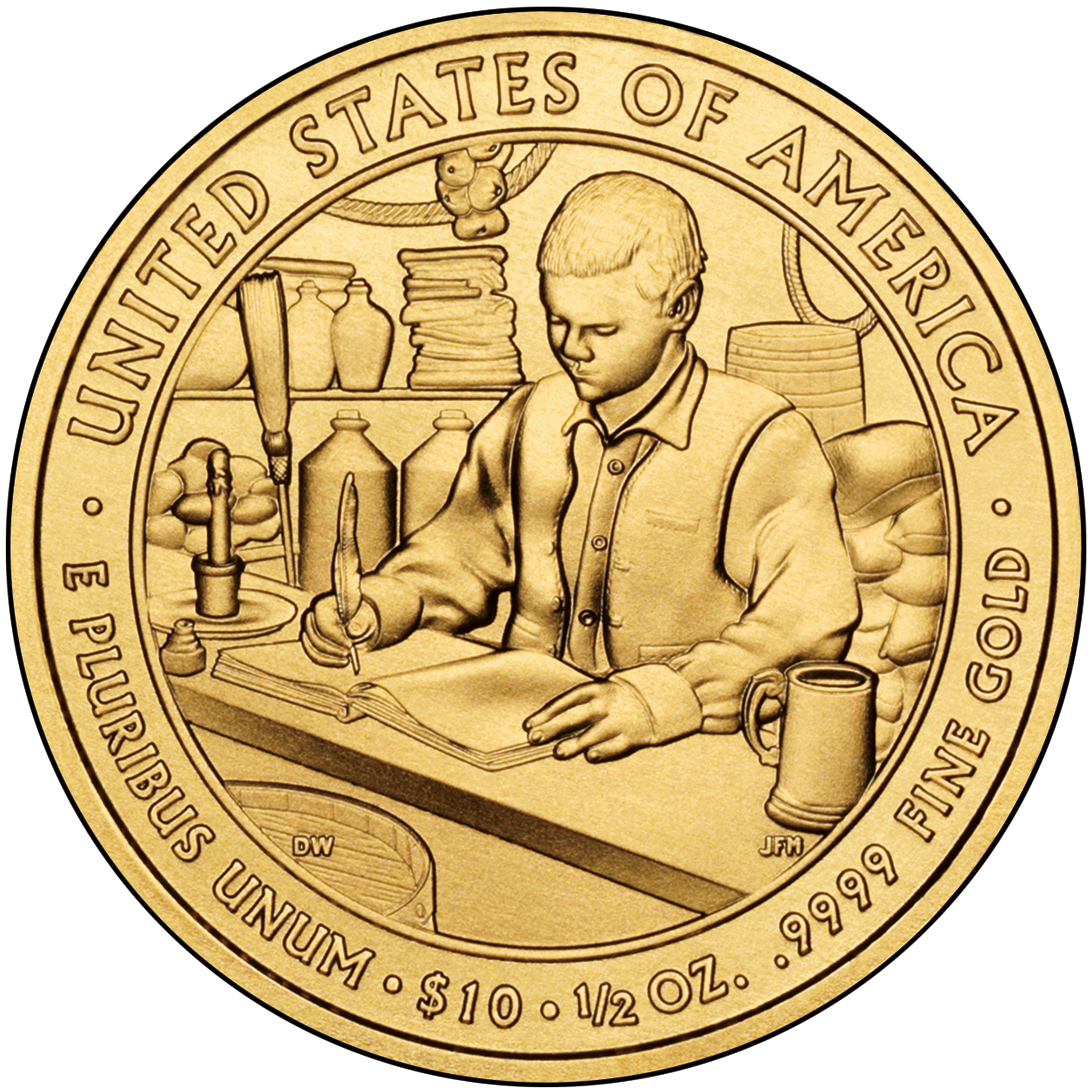 2010 First Spouse Gold Coin Buchanan Liberty Uncirculated Reverse
