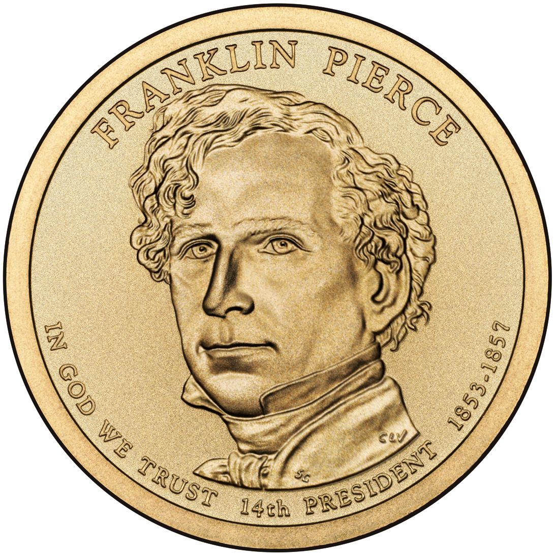 2010 Presidential Dollar Coin Franklin Pierce Uncirculated Obverse