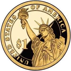 2 coins! 2010-P Franklin Pierce Presidential Dollars Rim Positions A & B 