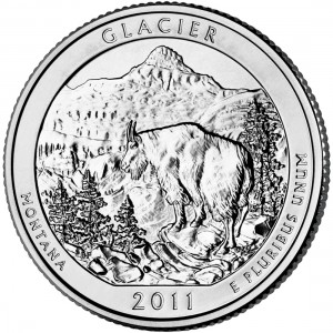 2011 America The Beautiful Quarters Coin Glacier Montana Uncirculated Reverse