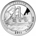 2011 America The Beautiful Quarters Coin Vicksburg Mississippi Proof Reverse