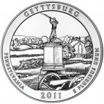 2011 America The Beautiful Quarters Five Ounce Silver Bullion Coin Gettysburg Pennsylvania Reverse