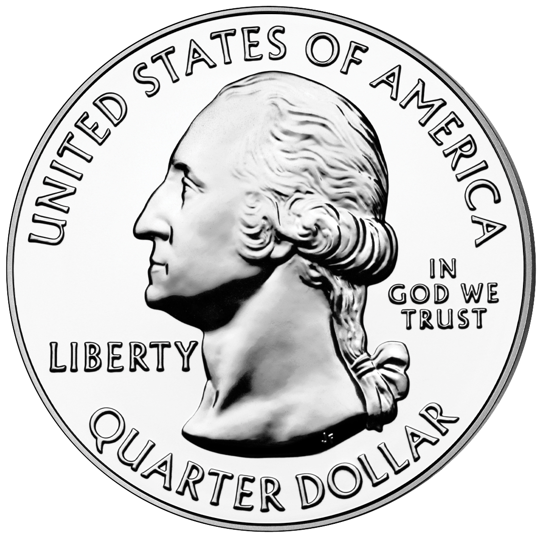 2011 America The Beautiful Quarters Five Ounce Silver Bullion Coin Obverse