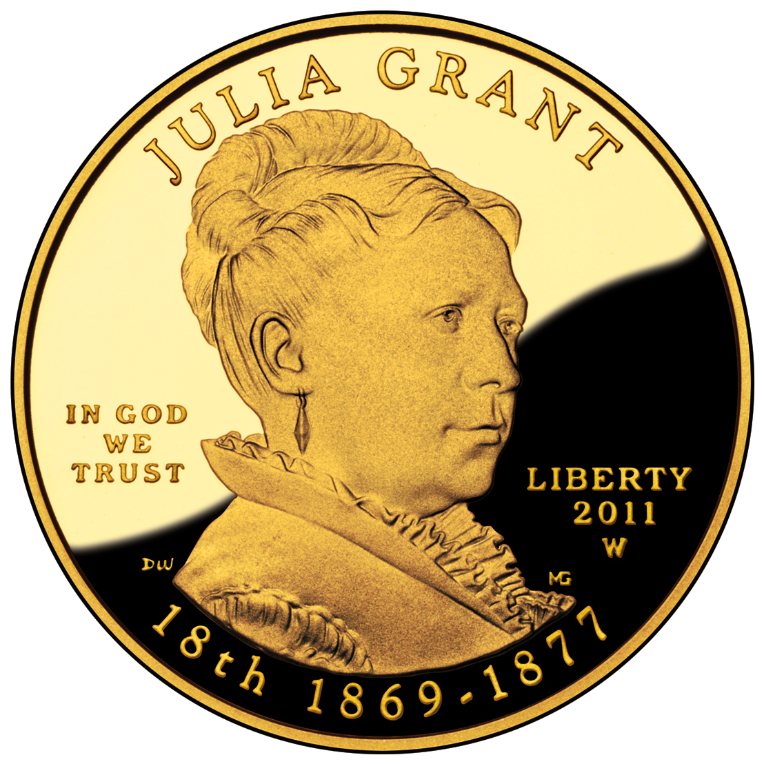 2011 First Spouse Gold Coin Julia Grant Proof Obverse