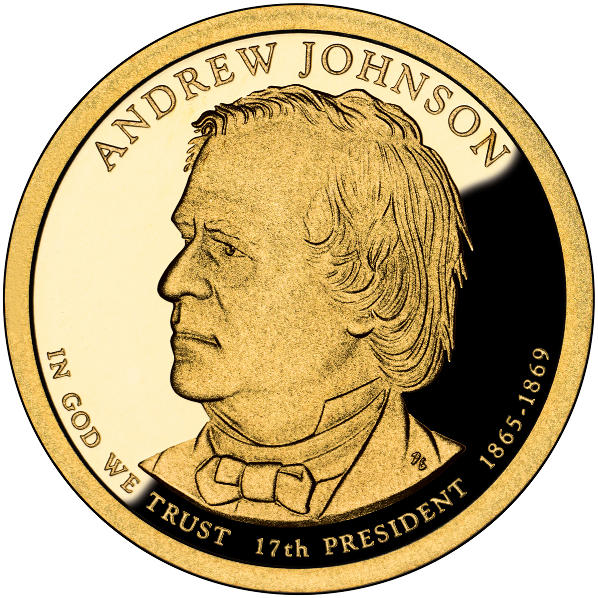 2011 Presidential Dollar Coin Andrew Johnson Proof Obverse