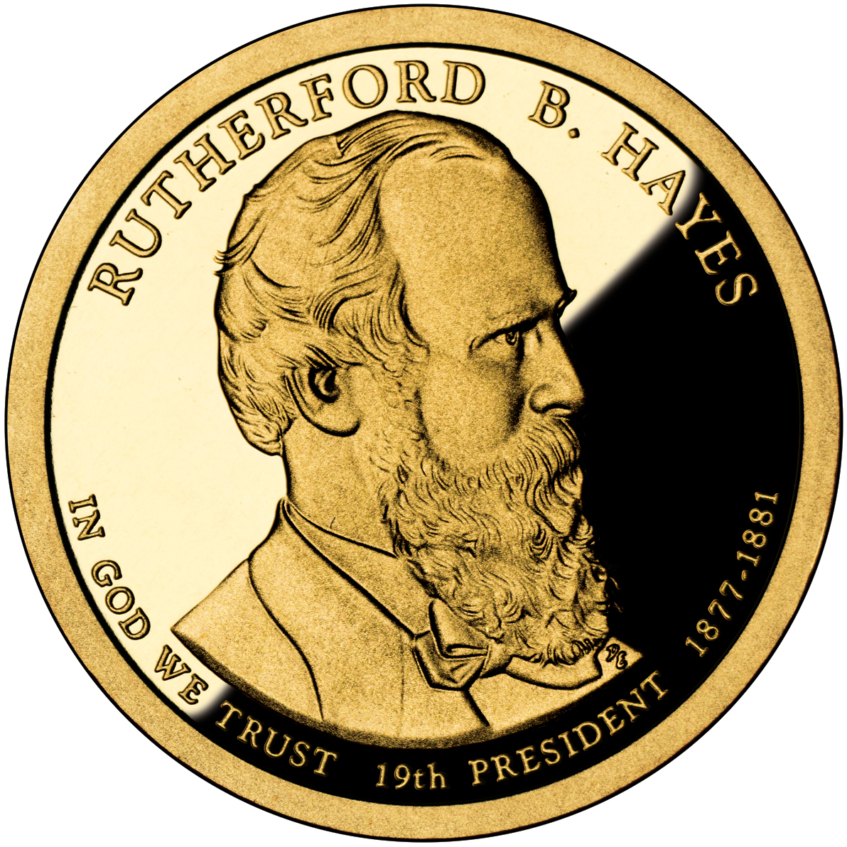 2011 Presidential Dollar Coin Rutherford B. Hayes Proof Obverse