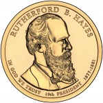 2011 Presidential Dollar Coin Rutherford B. Hayes Uncirculated Obverse