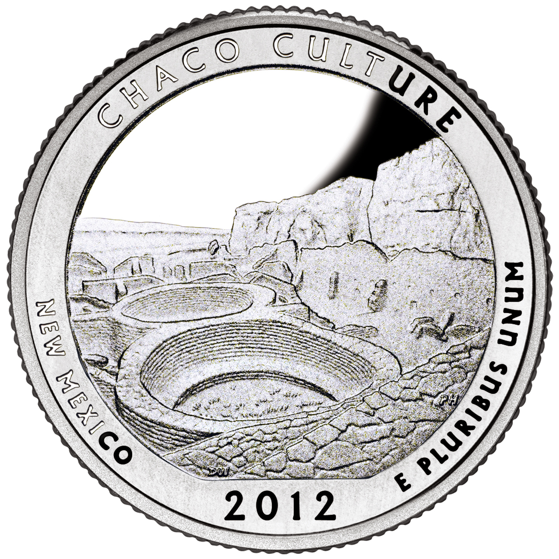 2012 America The Beautiful Quarters Coin Chaco Culture New Mexico Proof Reverse